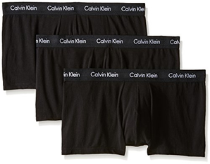 大码福利： CALVIN KLEIN 卡尔文·克莱 男士棉质弹力平角裤 3条装 ￥98.82+￥26.39含税包邮（约合￥125）