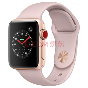 Apple Watch Series 3智能手表（GPS+蜂窩網(wǎng)絡(luò)款 38毫米 金色鋁金屬表殼 粉砂色運(yùn)動(dòng)型表帶 MQQG2CH/A）