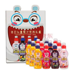 马来西亚原装进口 九日(Jiur)欧巴熊儿童果汁饮料4口味组合250ml*12瓶 礼盒装