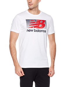 New Balance 男式 运动T恤 AMT81537-WT-S 白色 165/88A