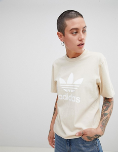 adidas 阿迪達(dá)斯 Originals Trefoil 冰淇淋色T恤