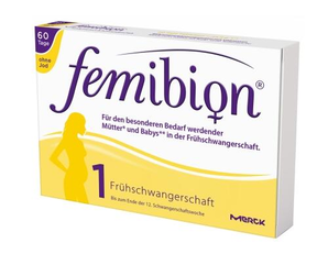 Femibion1階段孕婦葉酸復(fù)合維生素 備孕至懷孕12周 60天量