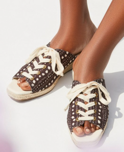 限碼！UO Block Print Lace-Up Espadrille Sandal 漁夫拖鞋