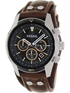 FOSSIL 男車夫 CH2891 棕色皮革時(shí)裝手表