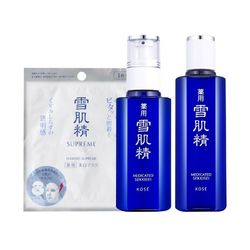 SEKKISEI 雪肌精 盈潤水180ml+盈潤乳130ml+純怡面膜*1片 260元包郵包稅（用券）