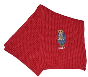 POLO ralph lauren 中性款針織圍巾帶熊 LOGO 針織衫 到手約229元