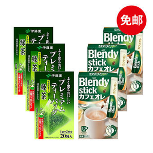 伊藤園抹茶綠茶茶包1.8g*20p*3+AGF三合一原味歐蕾牛奶風(fēng)味速溶咖啡10p120g*3