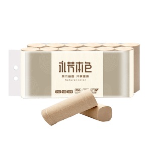 順清柔原生木漿本色無(wú)芯卷筒紙巾4層700g/12卷