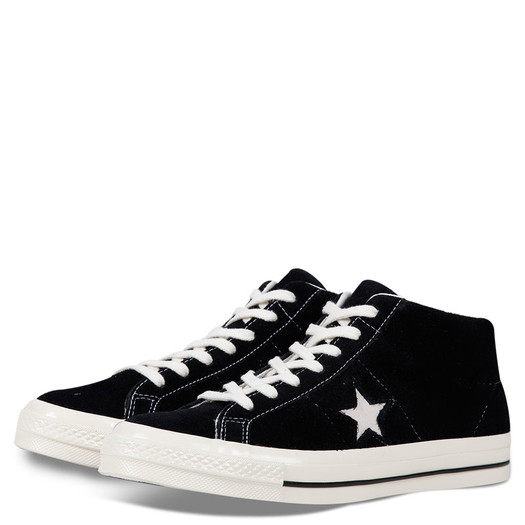 converse one star 黑白麂皮mid