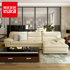 KUKA 顧家家居 DK.1003 真皮沙發(fā)組合 3+左/右躺位 6399元包郵（需用券）