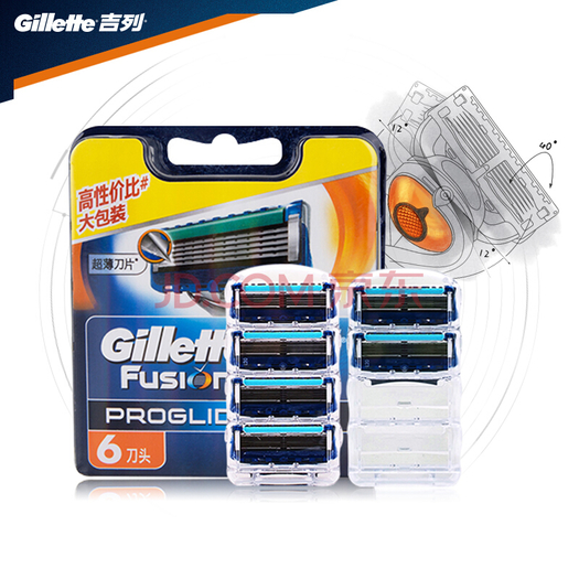 gillette吉列锋隐致顺刀头套装6刀头105元包邮