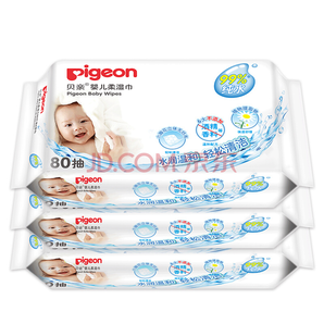 贝亲（Pigeon）婴儿柔湿巾 湿纸巾 80片装（3包）PL135
