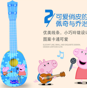 PeppaPig小豬佩奇 兒童益智早教玩具 尤克里里寶寶彈琴樂器