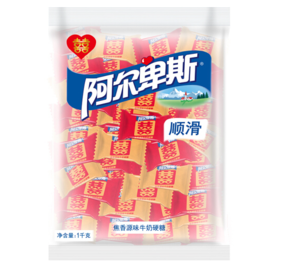 Alpenliebe 阿爾卑斯 焦香原味牛奶硬糖 1kg +湊單品 39.9元，可優(yōu)惠至27.93元/件