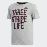  adidas 阿迪達斯 Three Stripe Life 男童短袖T恤  