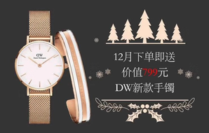 12月買DW手表即送新款手鐲！