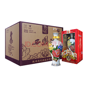 西鳳 國(guó)花瓷西鳳酒10年 鳳香型白酒 500ml*6瓶 *2件 1177.2元包郵（2件9折）