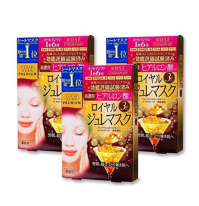 kose高絲  蜂王漿黃金果凍面膜玻尿酸 保濕嫩膚 4片*3