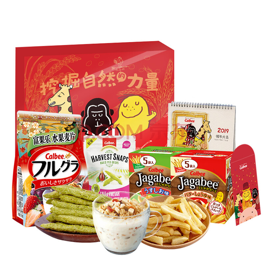 plus会员卡乐比calbee日本进口营养水果麦片新年礼盒装1253克