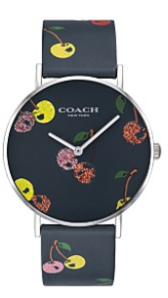 多款可選！COACH  Women's Perry Blue Cherry Print Leather Strap Watch 36mm手表