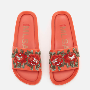 限碼！Melissa Women's Flower Pixel Beach Slide Sandals  女士沙灘涼鞋