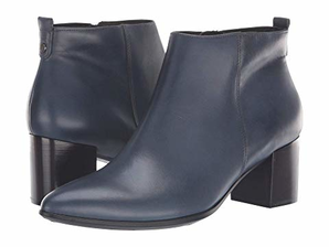 ECCO Women's Shape 45 Block Bootie Ankle Boot愛步 女士側(cè)拉鏈真皮裸靴 