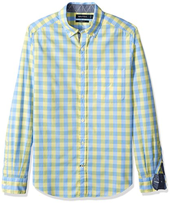 Nautica諾蒂卡Classic Fit Stretch Plaid 男襯衫 