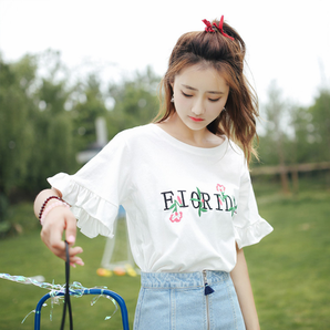 A夏季新款韩版短袖T恤女士上衣女装