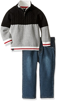 Calvin Klein 婴儿男孩拼色毛衣和牛仔裤  黑色 12 Months   含税到手约190元