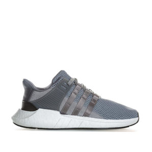 43碼福利！免費直郵！Adidas EQT 93/17 Boost 男士灰白噪音條紋慢跑鞋