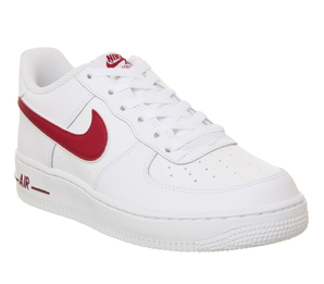 Nike 耐克 Air Force 1 空軍1號 大童款紅白配色低幫運(yùn)動鞋