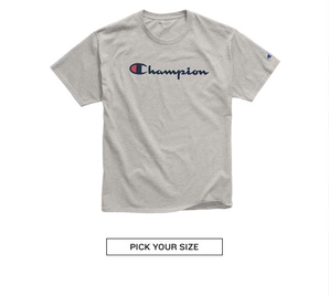 Champion 灰色 logo 短袖