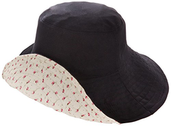黑色×花朵图案两面渔夫帽
