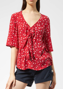 Superdry  Zoe Tie Top - Petra Paisley 女士短袖印花上衣