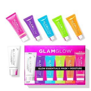 GLAMGLOW 格萊魅 閃耀晶彩面膜六件套裝（白罐20g+紫/藍/橙/綠罐10g*4+保濕乳15g） 