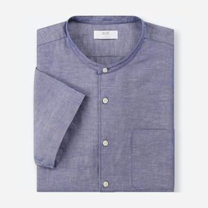 限尺码:UNIQLO 优衣库 406428 男装麻棉立领衬衫 39元,仅限门店自提