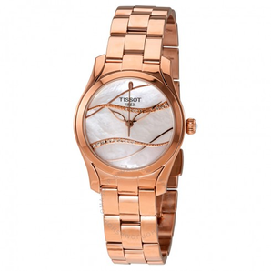 Tissot 天梭 T-Wave 海浪系列 玫瑰金色女士时装腕表