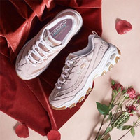 Skechers 女款玫瑰刺繡老爹鞋