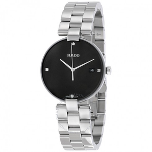 Rado 雷達(dá)表 Coupole 系列 R22854703 銀黑色鑲鉆女士?jī)?yōu)雅腕表 