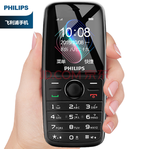 PHILIPS飛利浦 E108 隕石黑 直板按鍵 移動聯(lián)通2G 雙卡雙待 老人手機