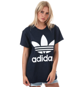 Adidas 女士三葉草寬松短袖T恤