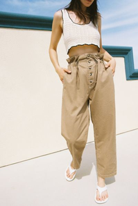 UO Terra High-Rise Paperbag Pant 女士高腰長(zhǎng)褲