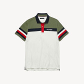 TOMMY HILFIGER 復(fù)古撞色拼接條紋 Polo 短袖