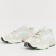 adidas Originals Yung-1 女士白色和薄荷綠配色老爹鞋