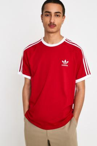  adidas 3-Stripe Red T-Shirt 阿迪達(dá)斯三葉草復(fù)古T恤 