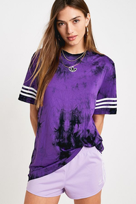  adidas Originals 阿迪達(dá)斯三葉草 Purple Space Dye 天鵝絨T恤 