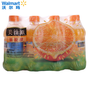 【沃尔玛】美汁源 果粒橙箱装橙汁饮料 含维生素C 果香浓郁 12*300ml