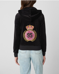 Juicy Couture 连帽丝绒休闲纯色外套