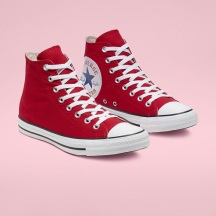 Converse 匡威 All Star 紅色高幫女款大 logo 帆布鞋