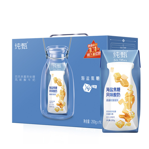 蒙牛 纯甄海盐焦糖味风味酸牛乳利乐钻200g×16包